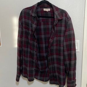 Men’s Dark Red and Black Flannel